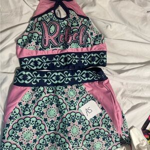 Rebel athletic skirt and bra adult small set